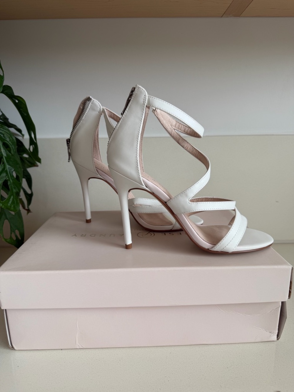 Chinese Laundry White Strappy Stiletto Heels - Picture 3 of 7
